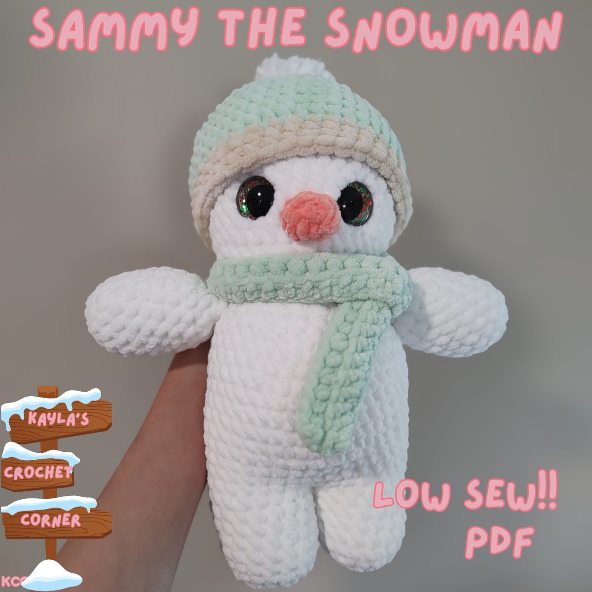 Sammy the Snowman Low-Sew Crochet Pattern photo 1 of 6 by KaylasCrochetCorner