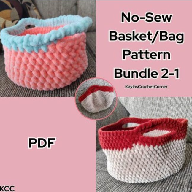 No-Sew Basket/Bag Bundle photo 1 of 7 by KaylasCrochetCorner