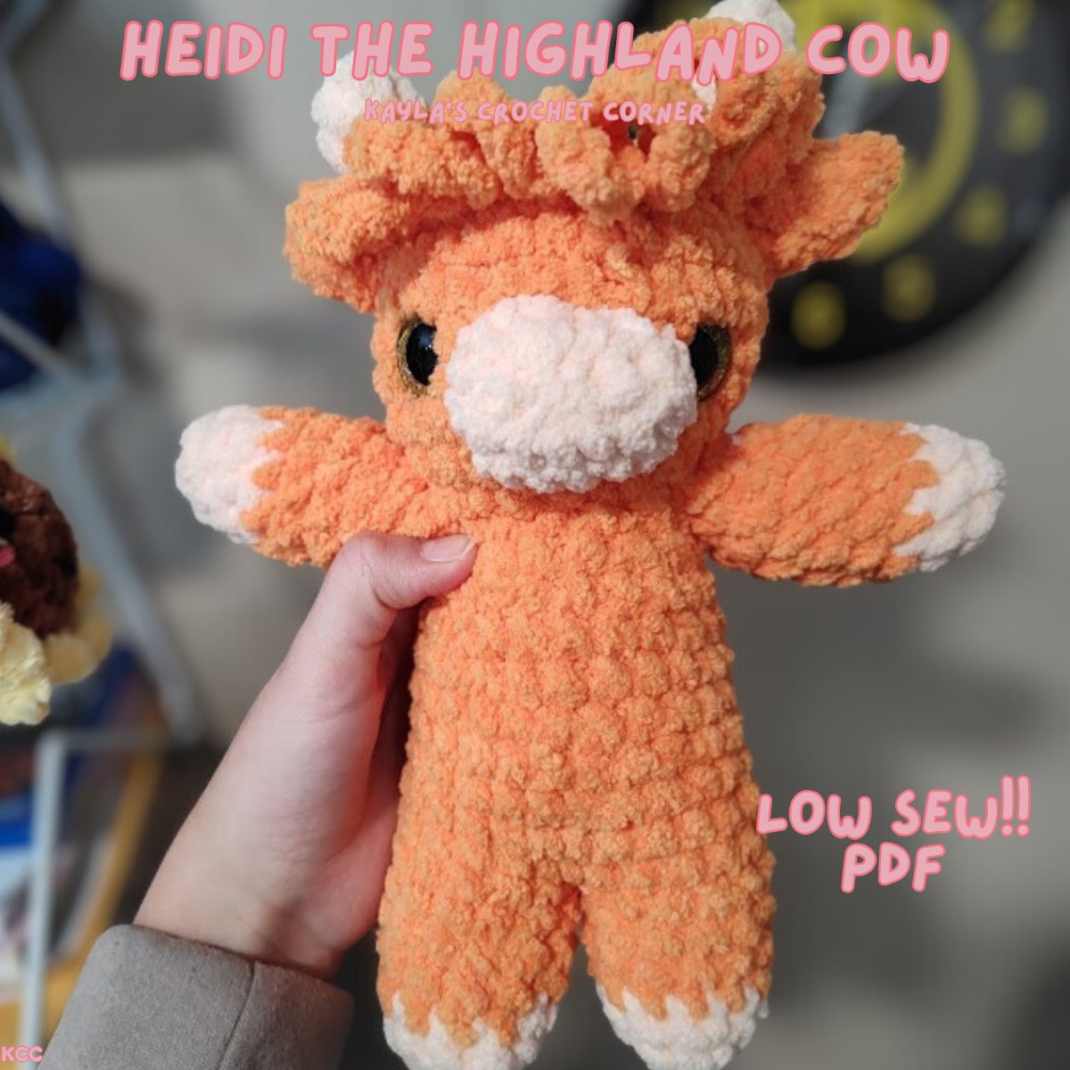 Highland Cow Low-Sew Crochet PATTERN photo 1 of 1 by KaylasCrochetCorner