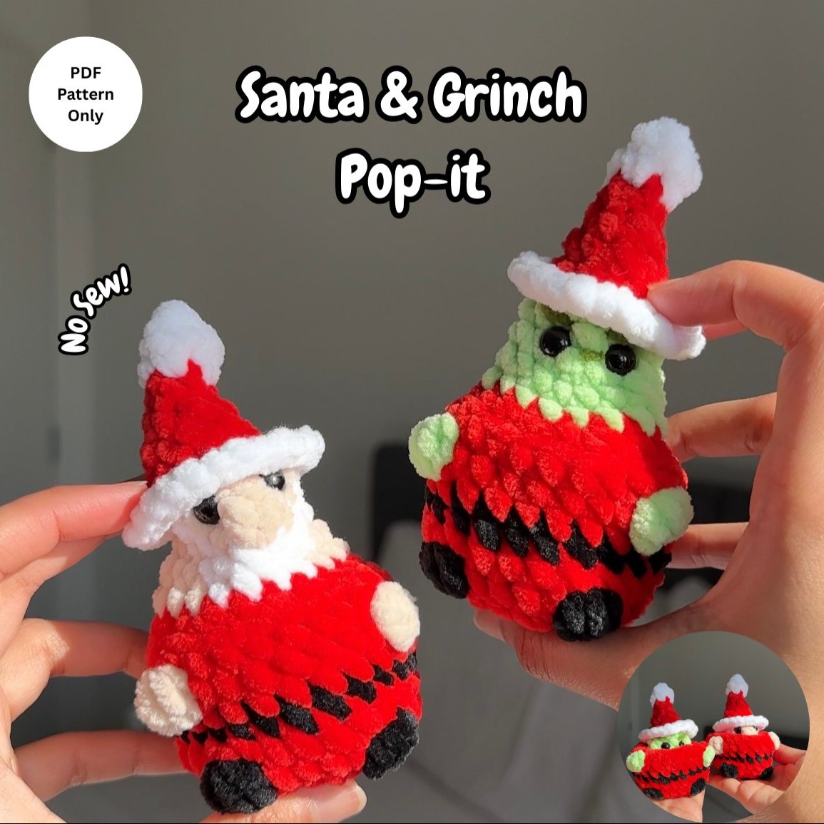Santa & Grinch Pop-it photo 1 of 6 by CrochetwithPrachi