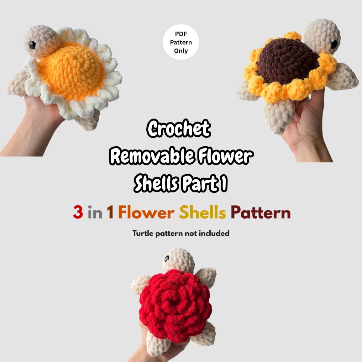3-in-1 Removable Flower Shells Part 1 photo 1 of 6 by CrochetwithPrachi