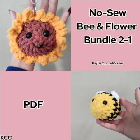 Flower/Bee 2-1 Bundle No Sew photo 1 of 4 by KaylasCrochetCorner