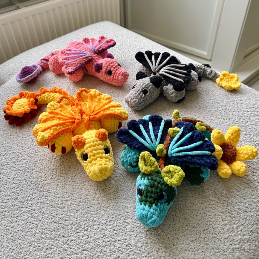 Space dragons crochet patterns photo 1 of 5 by Crochet by Mette