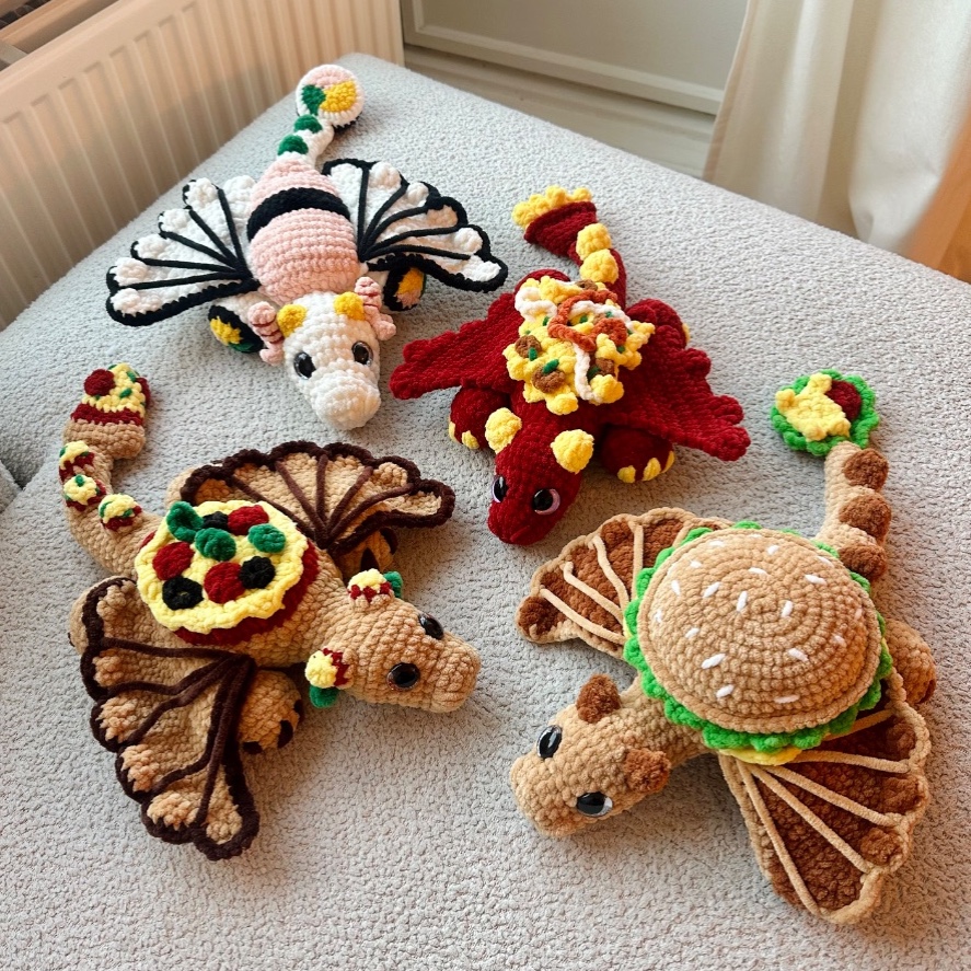 Food Dragon crochet patterns photo 1 of 5 by Crochet by Mette