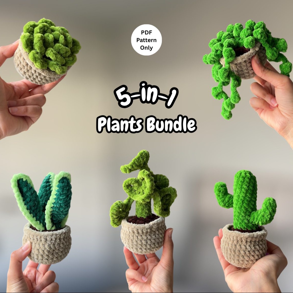 5-in-1 Plants Bundle photo 1 of 10 by CrochetwithPrachi