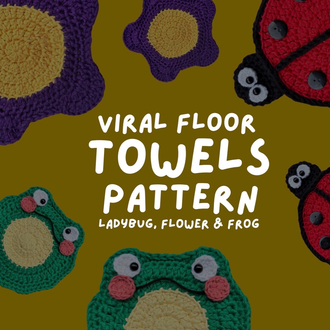 Viral Floor Towel Patterns (Frog, Ladybug & Flower) photo 1 of 9 by Weavinweaverus