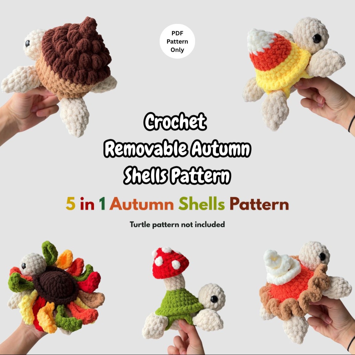 5-in-1 Removable Autumn Turtle Shells photo 1 of 7 by CrochetwithPrachi