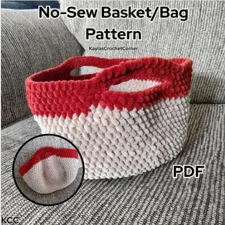 No-Sew Bag/Basket Crochet Pattern photo 1 of 4 by KaylasCrochetCorner